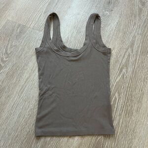 Cotton On Ribbed Tank Top in Taupe Brown